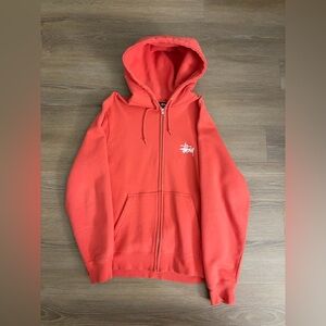 Stussy Coral/Pink Zip Up Hoodie